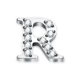 Zircon Letter Stud Earrings R (Single)
