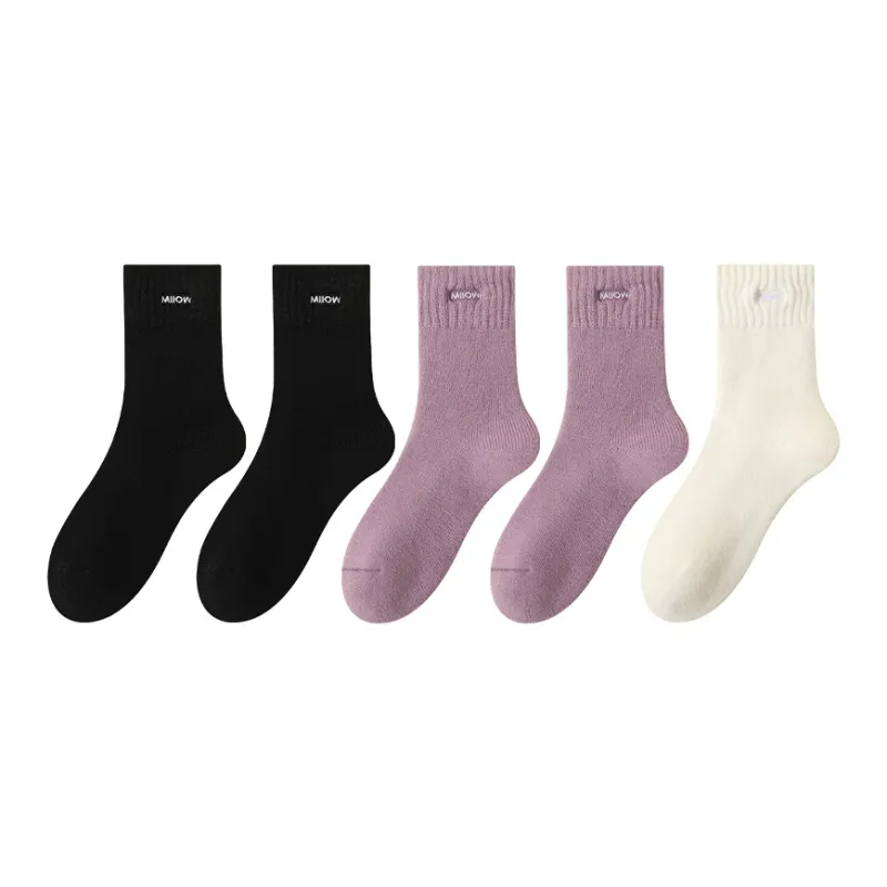 MIIOW Mid Calf Socks Women's Multi double Loading-9