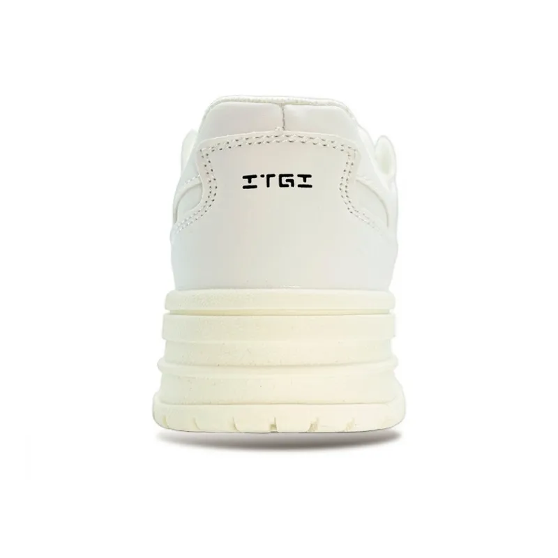ITGI Anti Slip Wear Resistant Low Top Skateboard Shoes Unisex Ecru-4