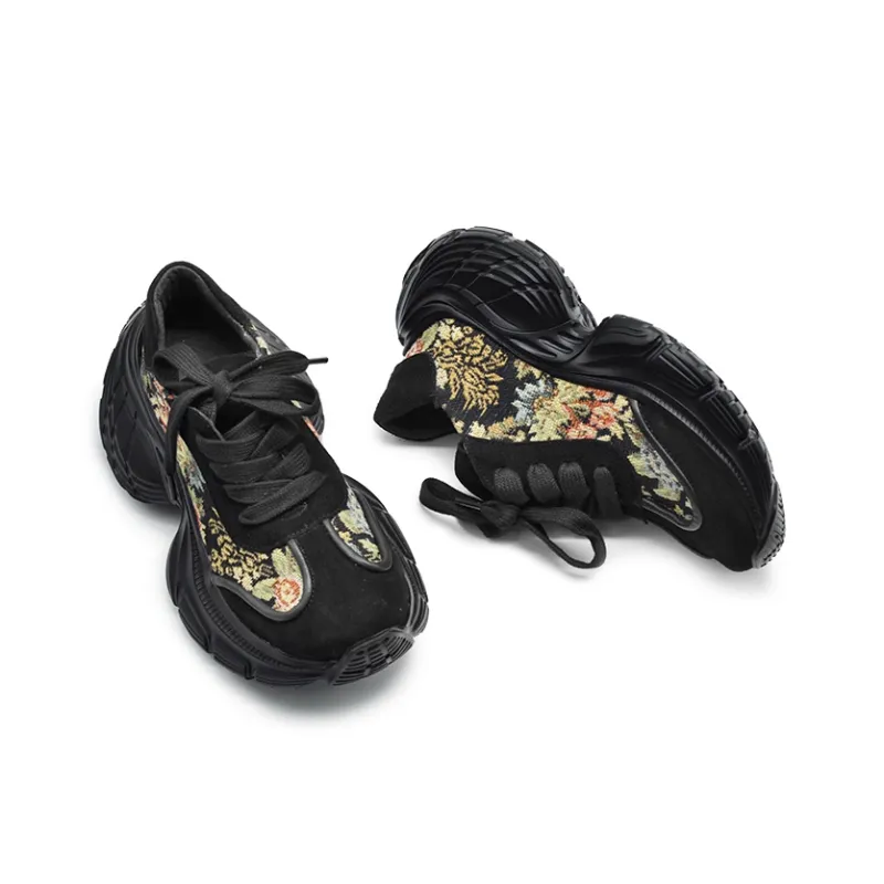 ARTMU Low Top Chunky Sneakers Women's Black-3