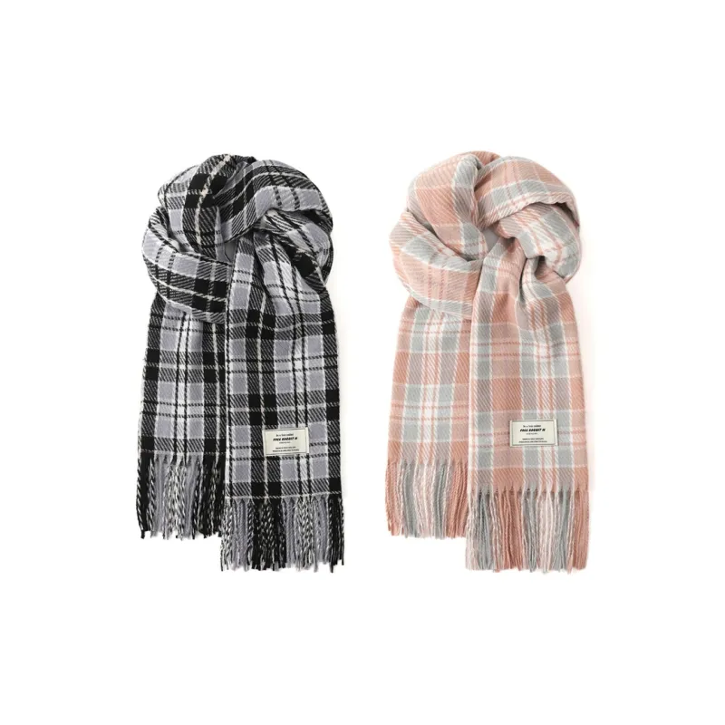 FREE RABBITⅡ Korean Style Warm And Versatile Faux Cashmere Knitted Fabric Scarf Shawl Unisex-10