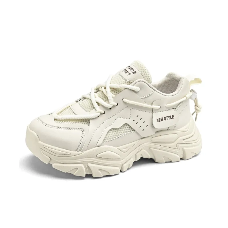 Baibianzhiheren Cushioning Wear Resistant Breathable Coverage Balance Height Increasing Low Top Chunky Sneakers Men's-0