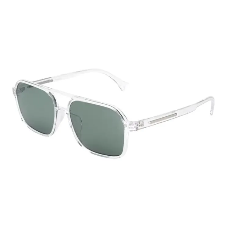 JINS TR/Memory Plastic Aviator Sunglasses Men's Transparent-0