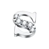 Zircon Letter Stud Earrings S (Single)