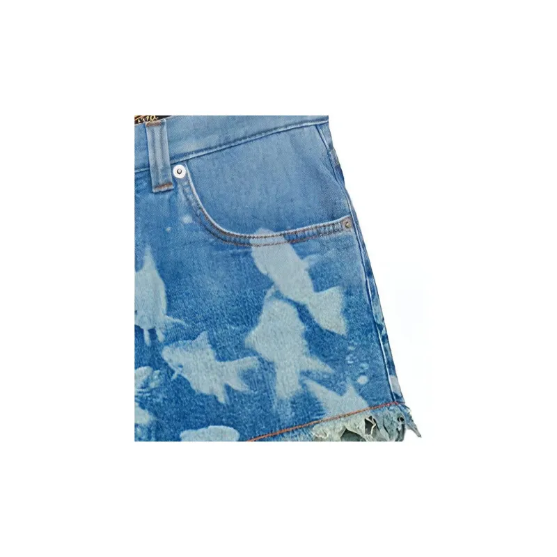 LOEWE SS23 Denim Shorts Women's Light Blue-5