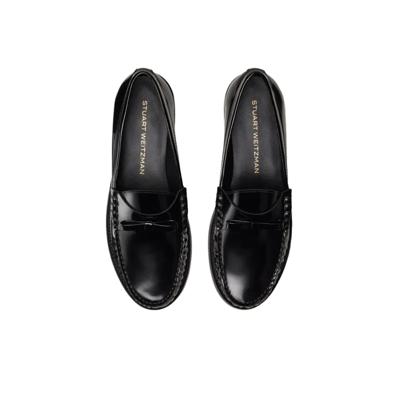 Stuart Weitzman/SW Lottie Bow Loafers Women's Black-4