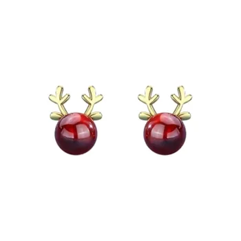 Yiru S925 Silver Stud Earrings Christmas Earrings Jewelry Accessories Women's
