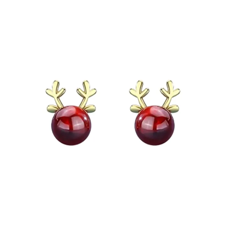 Yiru S925 Silver Stud Earrings Christmas Earrings Jewelry Accessories Women's-0