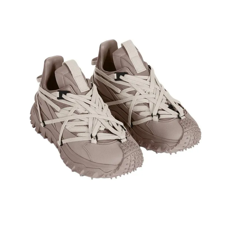 Moncler x RICK OWENS/RO Trailgrip Megalace Low Top Casual Shoes Unisex Umber-2