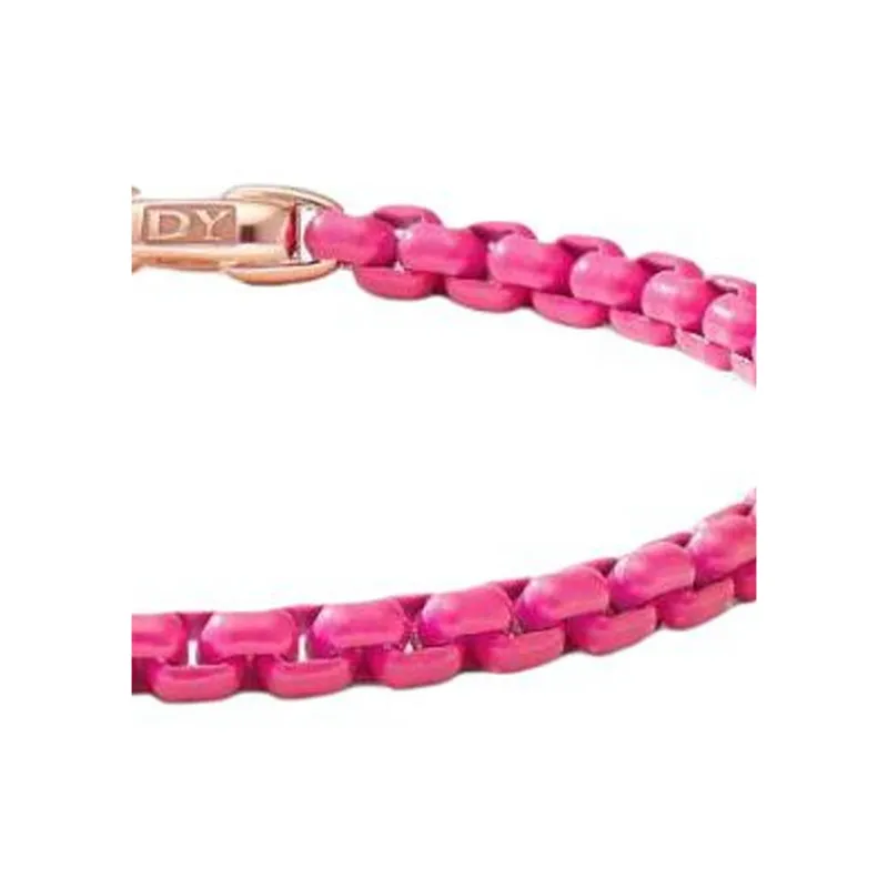 David Yurman 14kt Rose Gold Dy Bel Aire Color Box Chain Bracelet 4mm-2