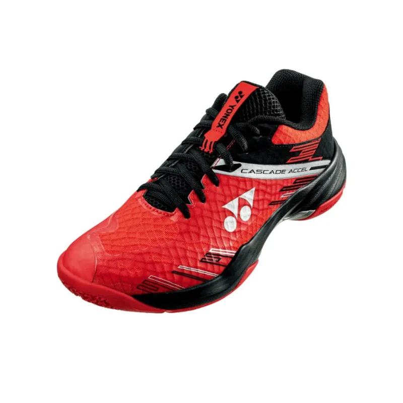 YONEX POWER CUSHION CASCADE ACCEL Anti Slip Wear Resistant Low Top Badminton Shoes Unisex Red Black-1