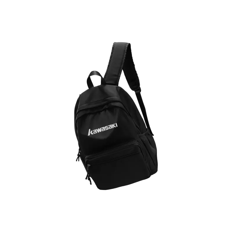 Kawasaki Fabric Backpack Travel Bag Unisex Black/Ecru/Light Blue-16