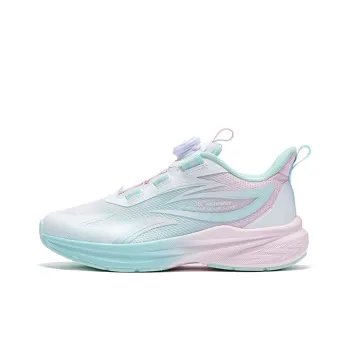 361°KIDS Hayate 1.0 Slip Resistant Cushioning Abrasion Resistant Low Top Kids' Running Shoes White Pink Green Teenagers