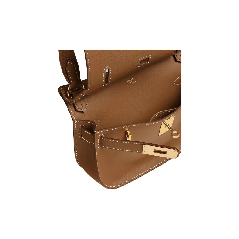 HERMES Jypsiere Swift Calfskin Shoulder Bag, Crossbody Bag Mini Women's Gold-3