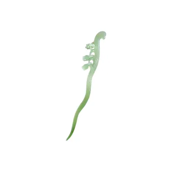 Jade Charm Yao Hetian Jade Hairpin Pale Greenish White Jade Women's
