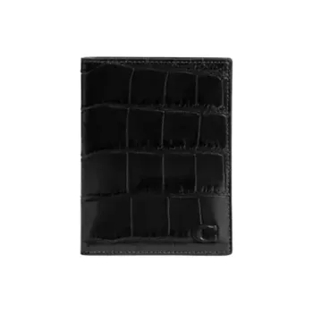 COACH Passport Case Calfskin Passport Holder Mini Men's Black