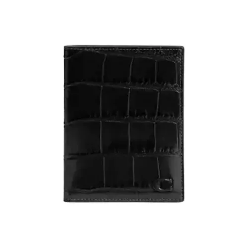 COACH Calfskin Passport Holder Mini Men's Black