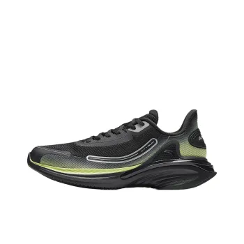 Anta City Cushioning Lightweight Low Top Casual Running Shoes Men's Black Green Silver