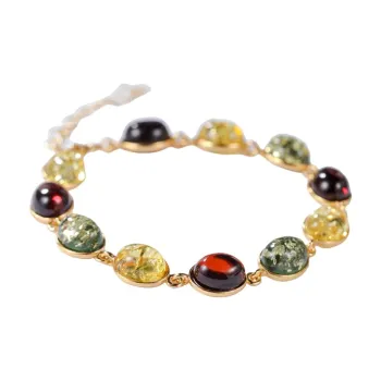 S&A S925 Silver With Amber Bracelets Women's