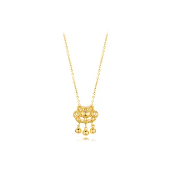 Muyan Alloy Filigree Peace Lock Necklace Women's