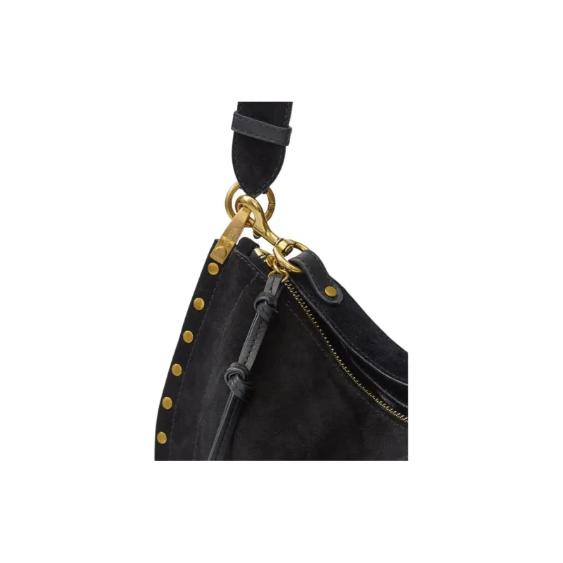 ISABEL MARANT Suede Calfskin Shoulder Bag, Crossbody Bag, Handbag Women's Black-5