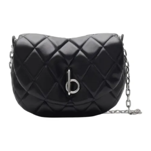Burberry Lambskin Shoulder Bag Women's Black