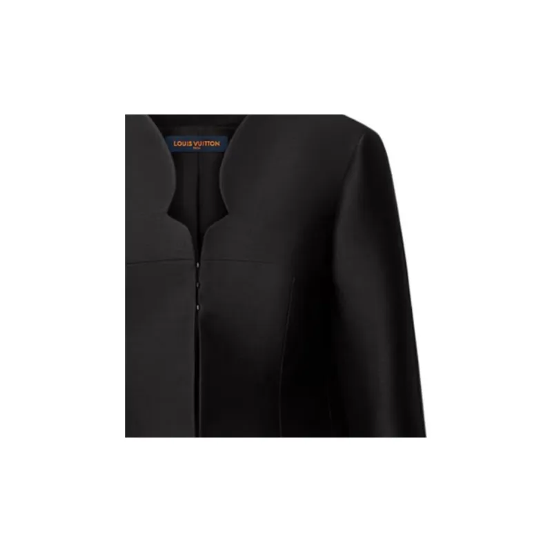 LOUIS VUITTON Cut Out Neckline Mikado Jacket-4