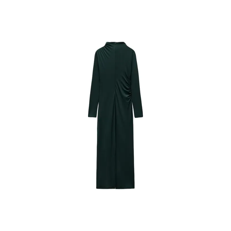 ZARA Long-Sleeved Dresses Women's Bottle Green-1