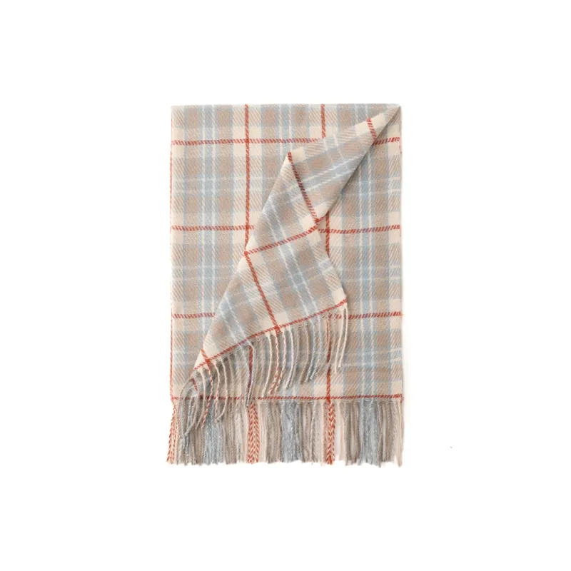 FREE RABBITⅡ Korean Style Warm And Versatile Faux Cashmere Knitted Fabric Scarf Shawl Unisex-3