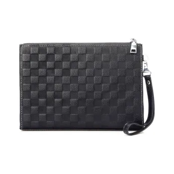 DOSRFINI Cow Leather Clutch Large Size Men's Black
