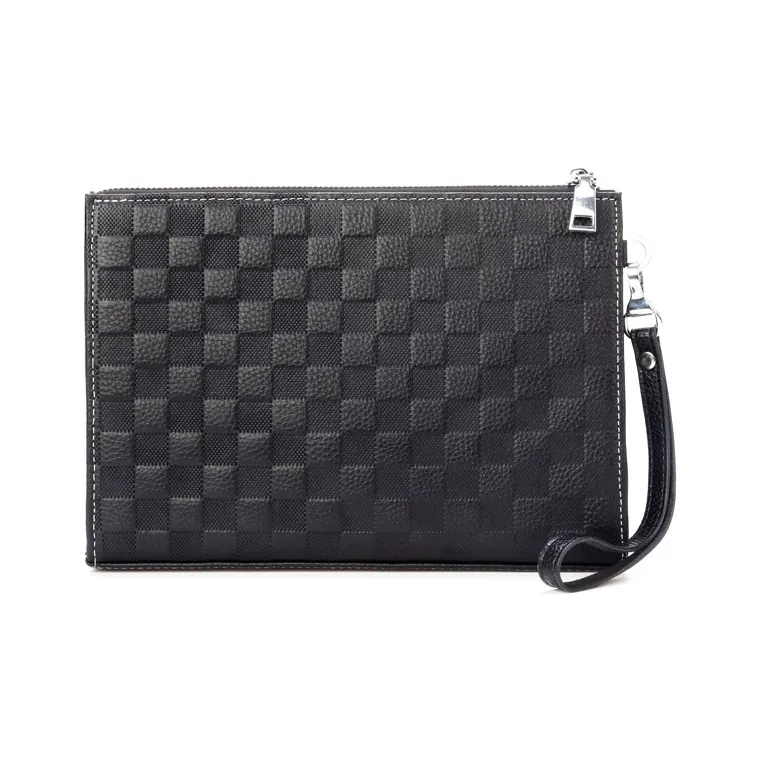 DOSRFINI Cow Leather Clutch Large Size Men's Black-0