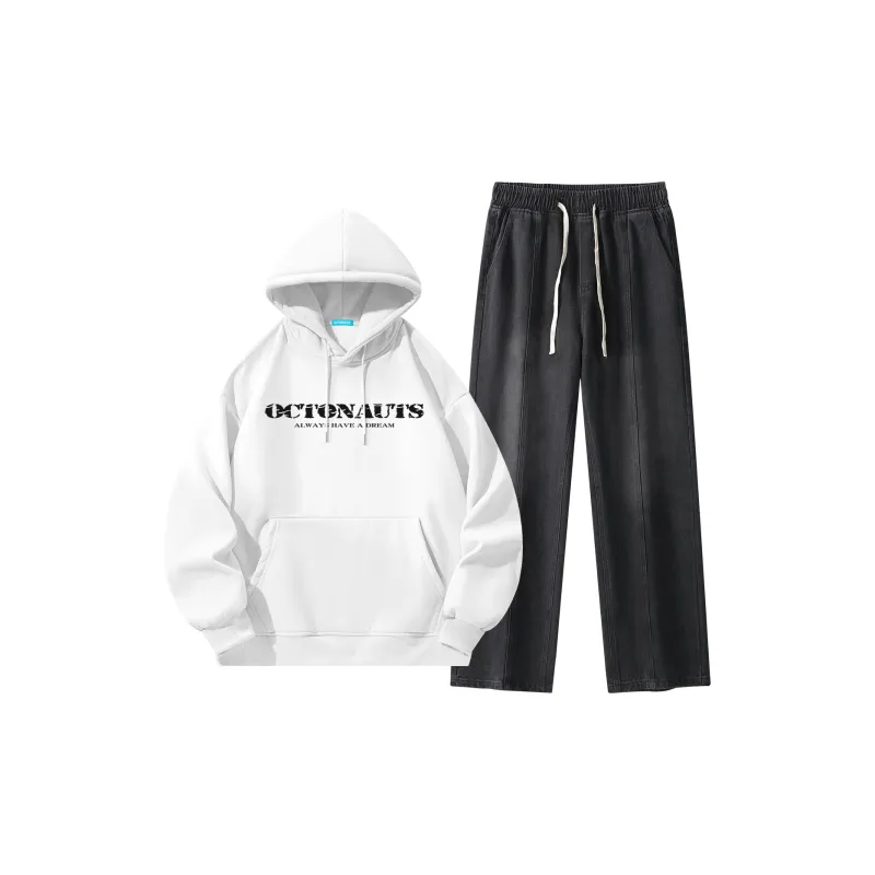 Small Columns Under The Sea Sweatshirt Set Unisex-13