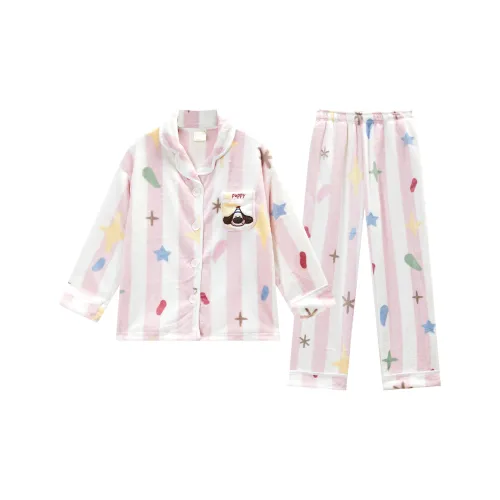 GUKOO Pajama Set Women's Sheer Pink