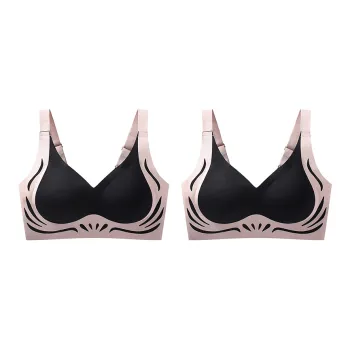 MADALLO Bra Women's 2 Pack Black+Black