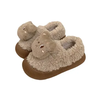 Thin Strips Cotton Slippers Women's Khaki