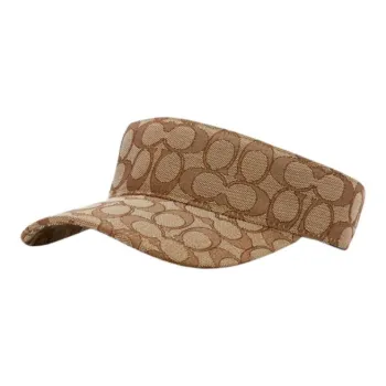 COACH Cotton Polyester Leather Sun Protection Hats Men's Brown