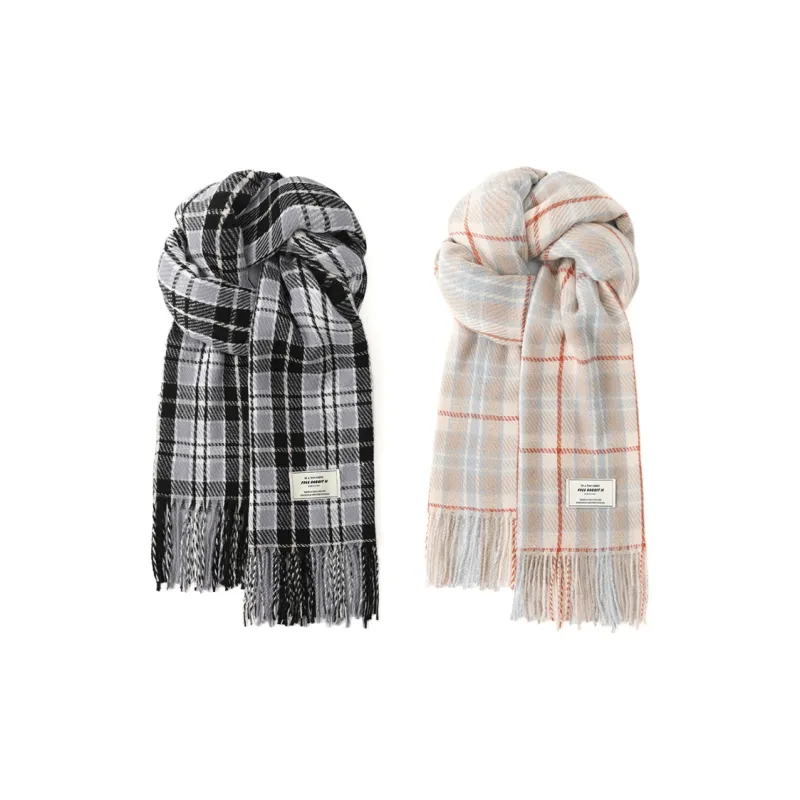 FREE RABBITⅡ Korean Style Warm And Versatile Faux Cashmere Knitted Fabric Scarf Shawl Unisex-8