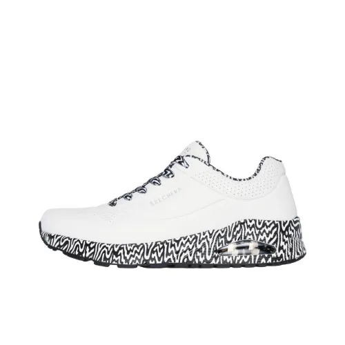 Jen Stark x Skechers Uno Anti-Slip Wear-Resistant Low-Top Running Shoes Men's Black White