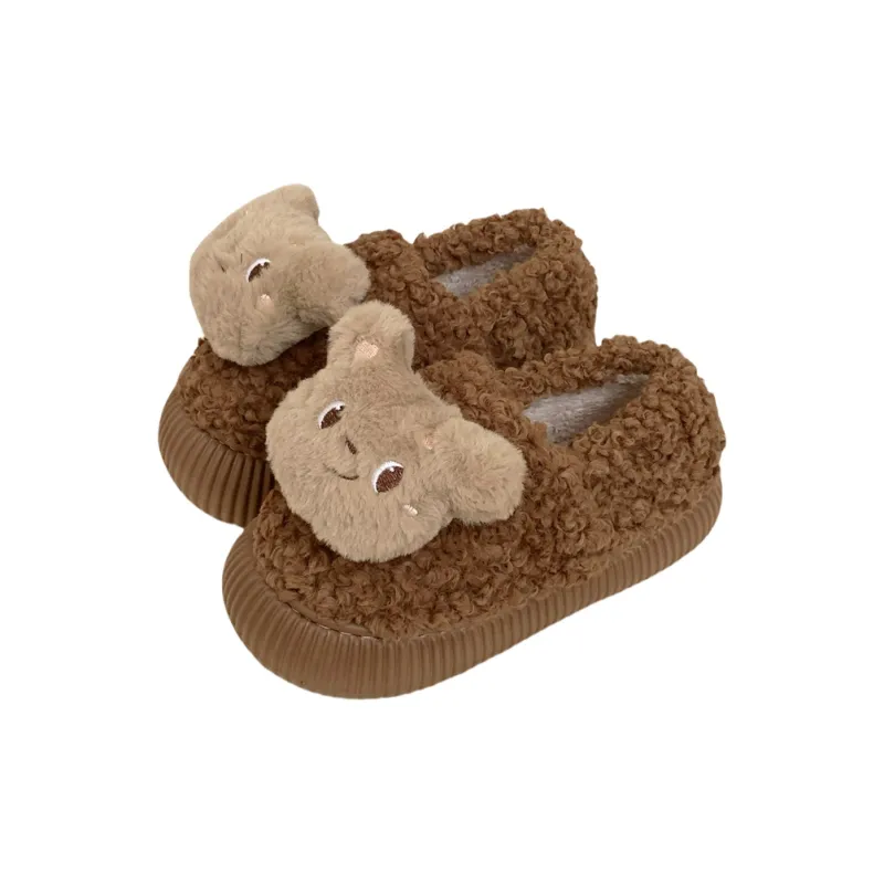 Thin Strips Cotton Slippers Women's Khaki-12
