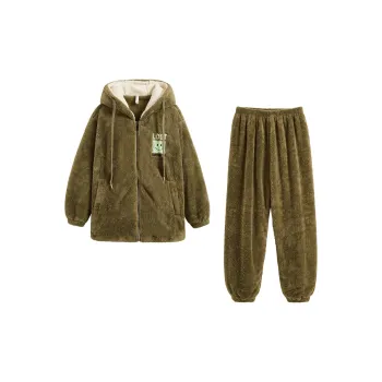 QINZUIMAO Pajama Set Women's Olive Green