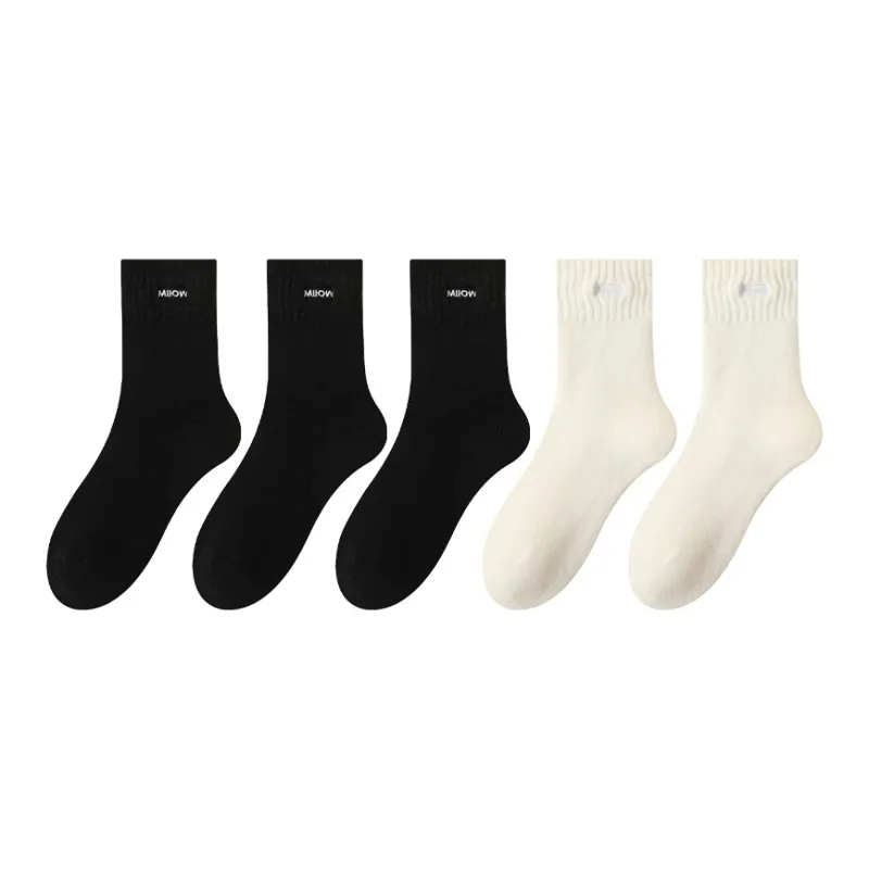 MIIOW Mid Calf Socks Women's Multi double Loading-10