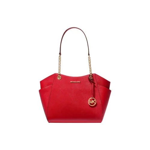 MICHAEL KORS Jet Set Leather tote Liuto Bag, Shopping Bag, Handbag, Shoulder Bag Large Size Women's Red