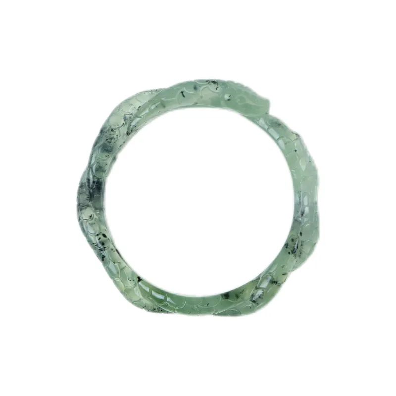 South Asia Natural Serpentine Jade Bangles Unisex-3