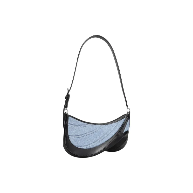 Mugler Canvas Shoulder Bag Regular Women's Blue-2