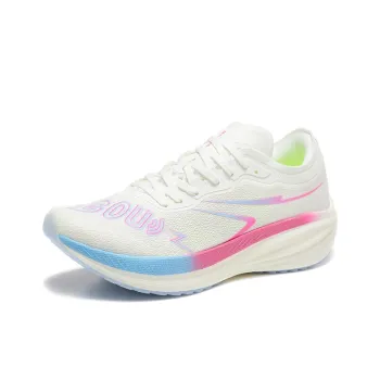 DUANGOU Running Shoes Unisex Low Top Peach Red/Neon Green/Mismatched Color