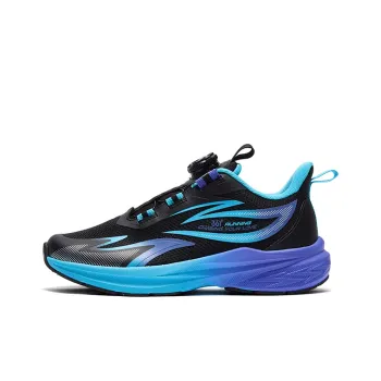 361°KIDS Hayate 1.0 Slip Resistant Cushioning Abrasion Resistant Low Top Kids' Running Shoes Black Blue Teenagers