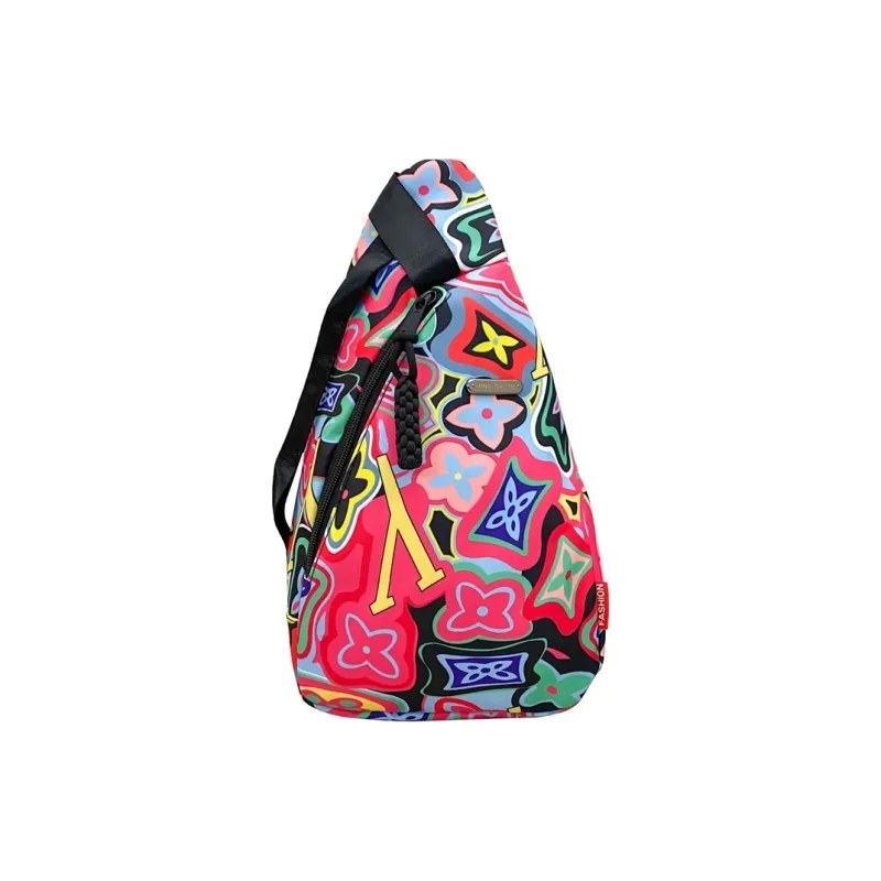 GEERDUN Nylon Sling Bag Regular Unisex Black/Orange Red/Green/Pink-15