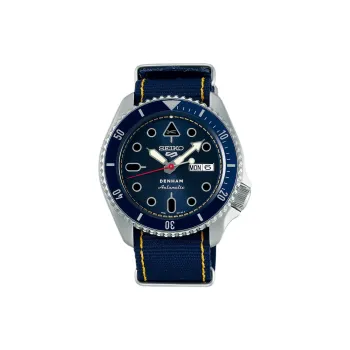 SEIKO 5 Sports SKX Collection Automatic/Manual Mechanical Movement Nylon Strap Watch 42.5mm Men's Watches Blue Dial