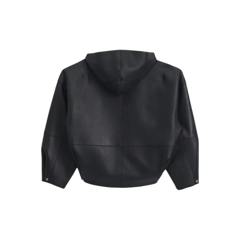 ZARA Leather Jacket Men's Dark Blue-1