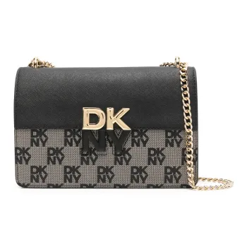 DKNY PVC Shoulder Bag Crossbody Bag Regular Women's Black & Beige